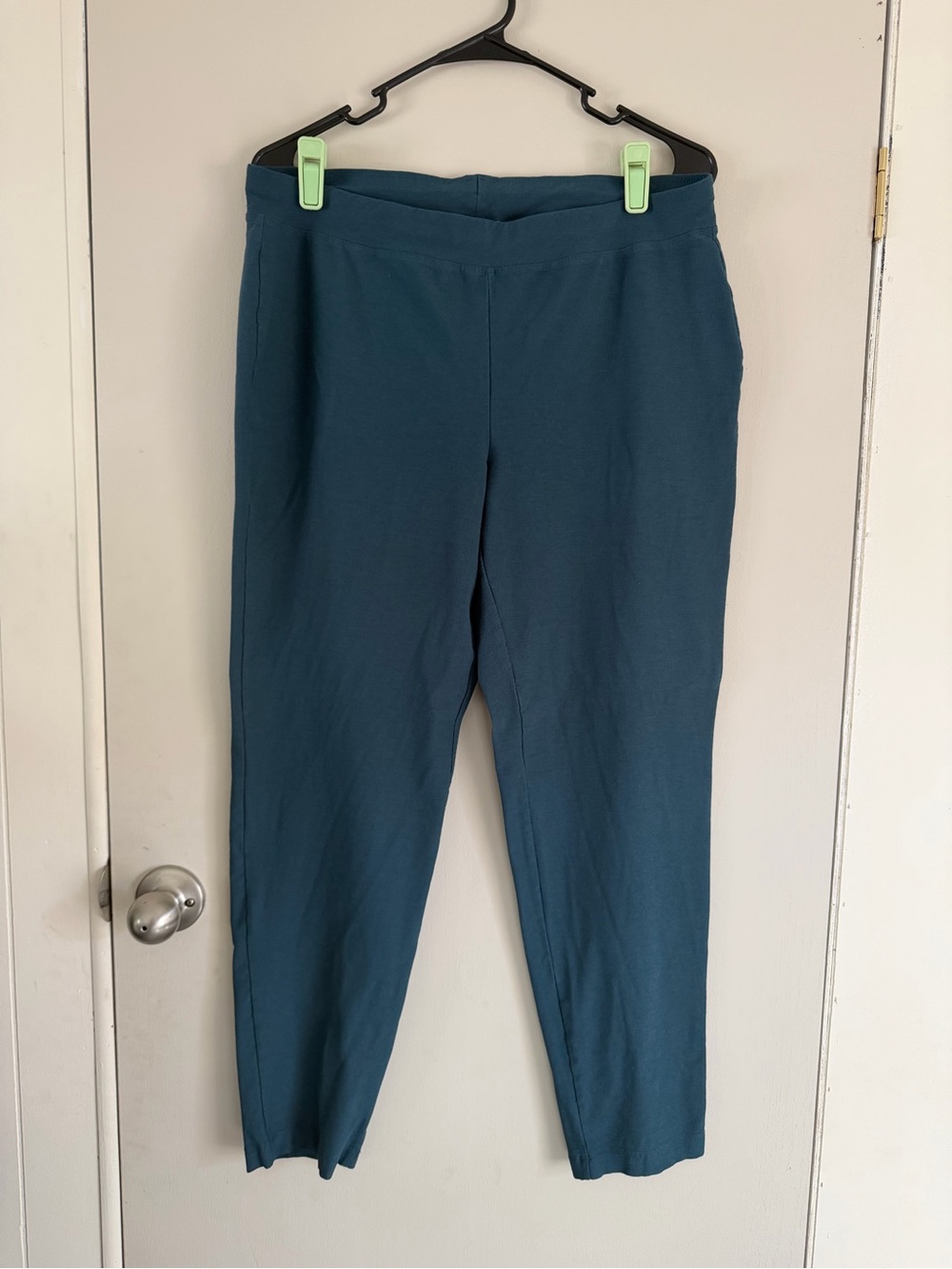 Eileen Fisher Teal Skinny Pull-On Pants